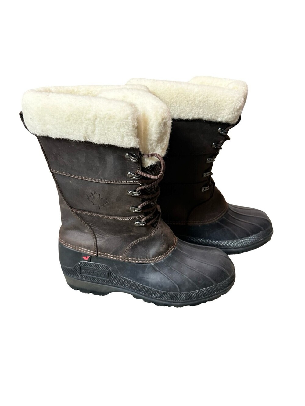 Baffin NWT Women's 11 Winter Snow Boots Maple Leaf Brown Fleece Cuff Waterproof
